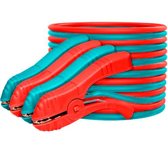 CABLE JUMPER PARA BATERÍA 200AMP. PINZAS DE COBRE DE 14X9CM.