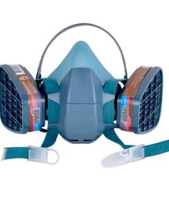 RESPIRADOR MASCARILLA FRONTAL DE SILICONA CON DOBLE FILTRO PURIFICADOR