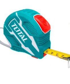 CINTA MÉTRICA DE DISEÑO ÚNICO DE ACERO DE 5MX25MM. METROS/PULGADAS. CON BOTÓN DE AUTOBLOQUEO