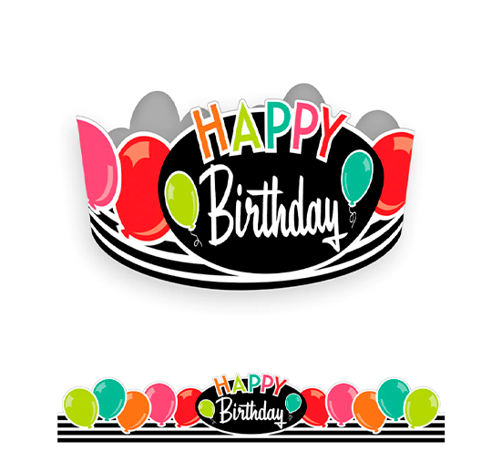 BLACK, WHITE & STYLISH BRIGHTS BIRTHDAY CROWNS