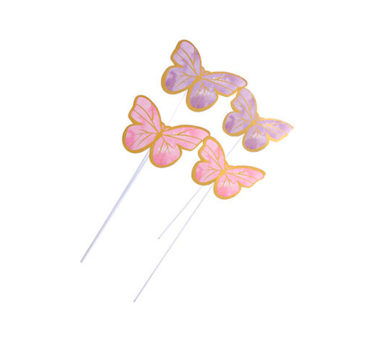 TOPPER CAKE SET MARIPOSAS PEQUEÑAS 4 PZAS
