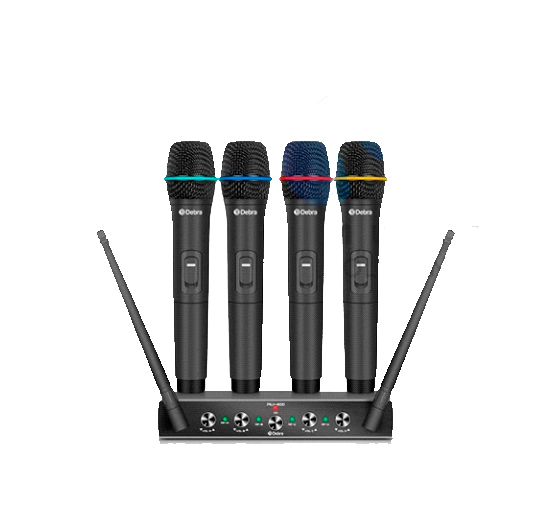 SET DE 4 MICROFONO INALAMBRICO DE MANO DEBRA AU400