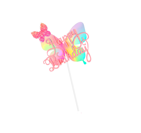 TOPPER CAKE MARIPOSA GRANDE ARCOIRIS 1 PZA