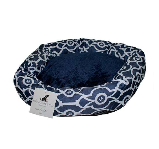 Cama Redonda Para Mascotas 23 Pulgadas Pelaje Negro