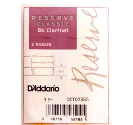 CAÑA RICO DCT0235 RESERVE CLASSIC CLARINETE BB 3.5