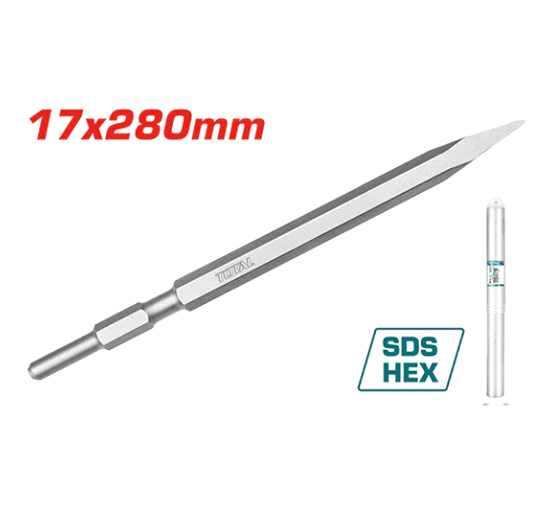 CINCEL PUNTIAGUDO 17X280MM PARA DEMOLEDOR TOTAL 1300W UTH2130016