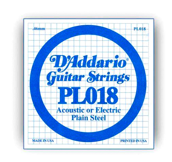 CUERDA SUELTA NW018 DADDARIO PARA GUITARRA ELÉCTRICA O ACÚSTICA