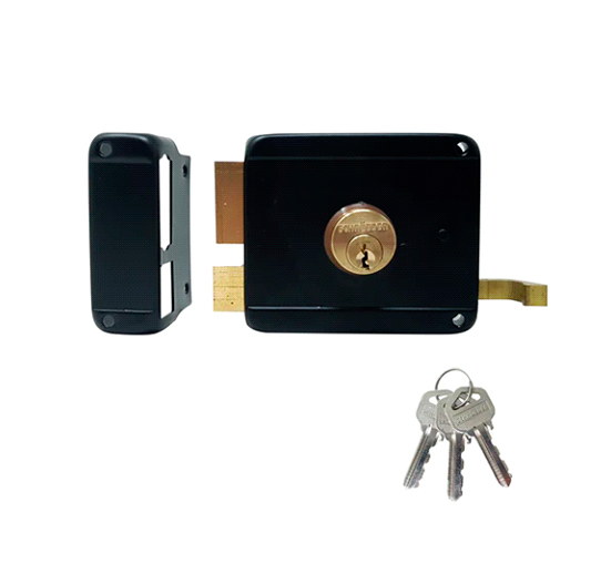 CERRADURA DE SOBREPONER PUERTA METÁLICA PARA LADO IZQUIERDO. CON 3 LLAVES.