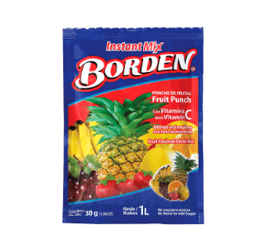 BEBIDA INSTANTÁNEA BORDEN INSTANT MIX SABOR A PONCHE DE FRUTAS 30 GR