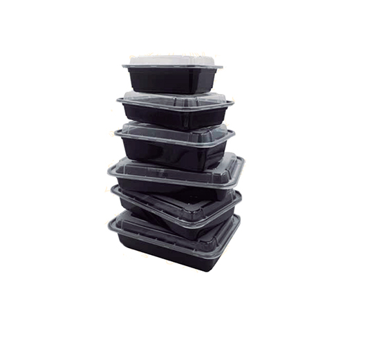 ENVASES CON TAPA 38OZ NEGRA ,SOLAR [6PQ/25U]