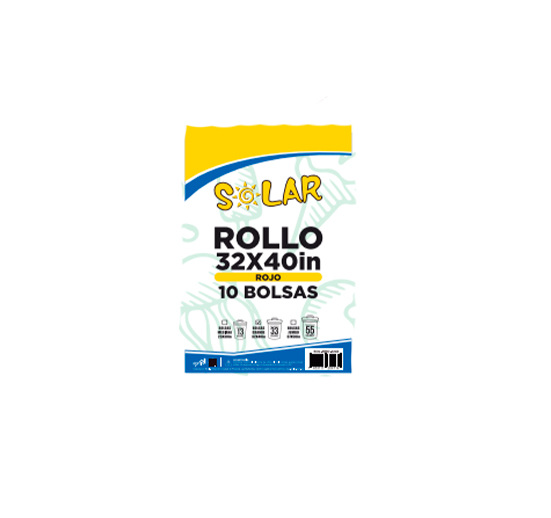 B. BASURA ROLLO 32X40IN ROJA ,SOLAR [25R/10U]
