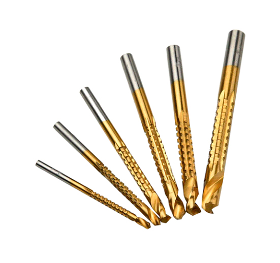 JUEGO 6 PZAS BROCAS SIERRAS FRACTURADAS REVESTIDAS EN TITANIO 3/4/5/6/6.5/8MM