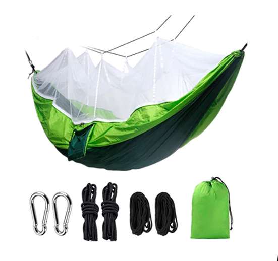 Hamaca Red Mosquitera Verde Con Accesorios. 260*140Cm