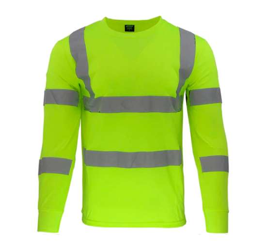 Camisas Sueter Amarillo Fosforescente Dry Fit De Seguridad.