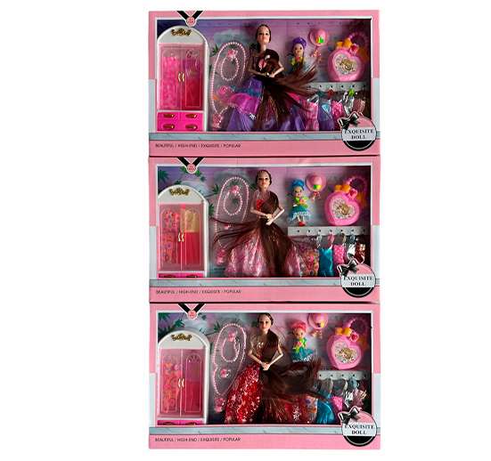 SET ELEGANT FASHION DOLL MUÑECA BEAUTY CON ACCESORIOS 716A2
