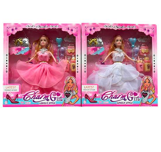 SET MUÑECA CHARM GIRLS, VARIEDAD DE ACCESORIOS YB023D1