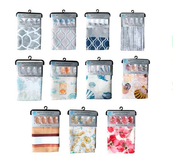 CORTINA BAÑO EST C/GANCHO