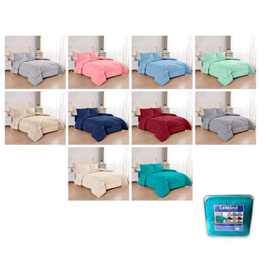 JUEGO DE EDREDON UNICOLOR KING