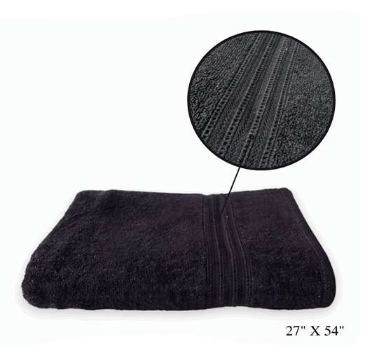 TOALLA DE BAÑO NEGRA 27X54