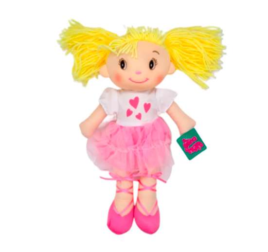 MUÑECA DE TRAPO STAR TOYS BAILARINA CON VESTIDO DE CORAZON 14"
