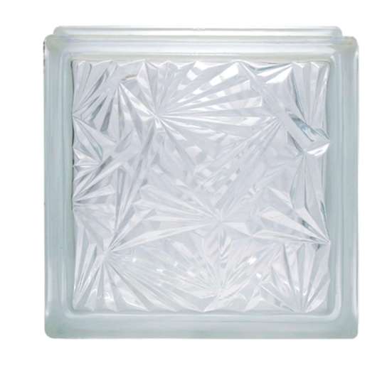 Bloque de vidrio diseño flor de hielo