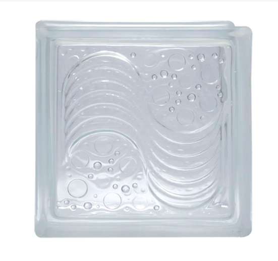 Bloque de vidrio con diseño de ola de mar