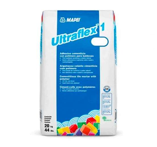 Pegamento Ultraflex 1 De 20 Kg. Color Blanco