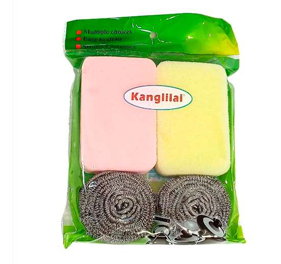 SET DE ESPONJA EASY HOME PARA FREGAR 4 PIEZAS