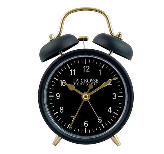 RELOJ DESPERTADOR DE CAMPANA NEGRO