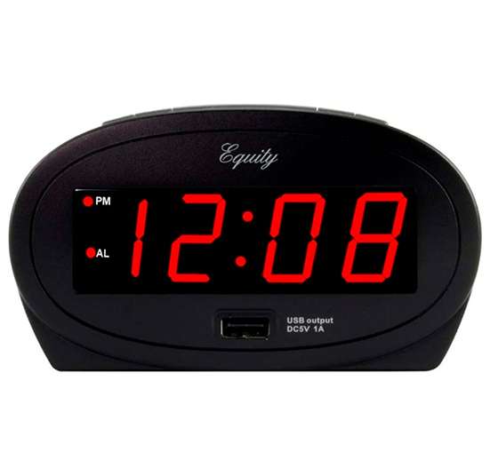 RELOJ DESPERTADOR LED ROJO CON PUERTO USB