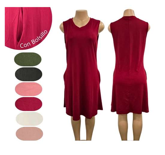 VESTIDO S/MANGAS PARA DAMA