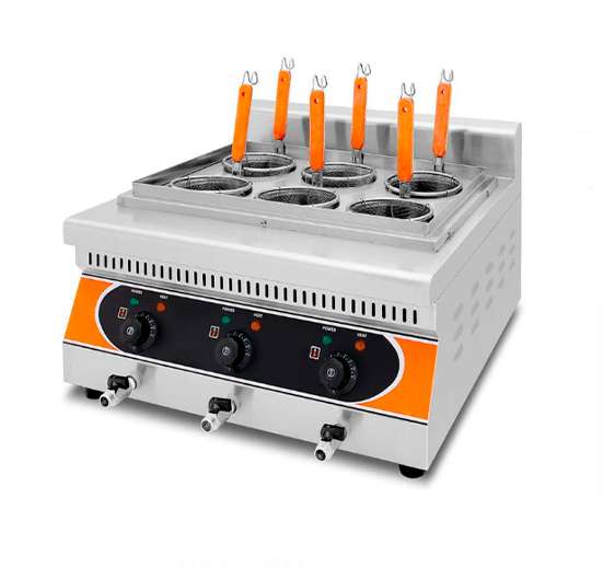 Cocinador De Pasta Electrico 600*580*410Mm 3Kw 220V/60Hz. Para 6 Porciones A La Vez.