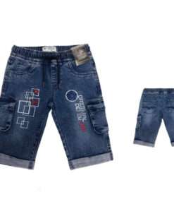 BERMUDA 4/12 DENIM CARGO PARA NIÑO 3/4TO