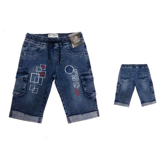 BERMUDA 4/12 DENIM CARGO PARA NIÑO 3/4TO