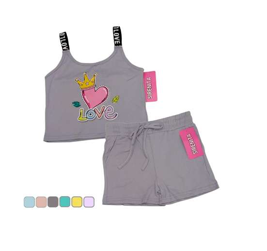 CONJUNTO SHORT 2/8 PARA NIÑA
