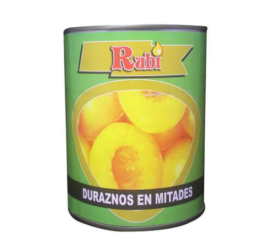 DURAZNOS RUBÍ 820 GR EN MITADES