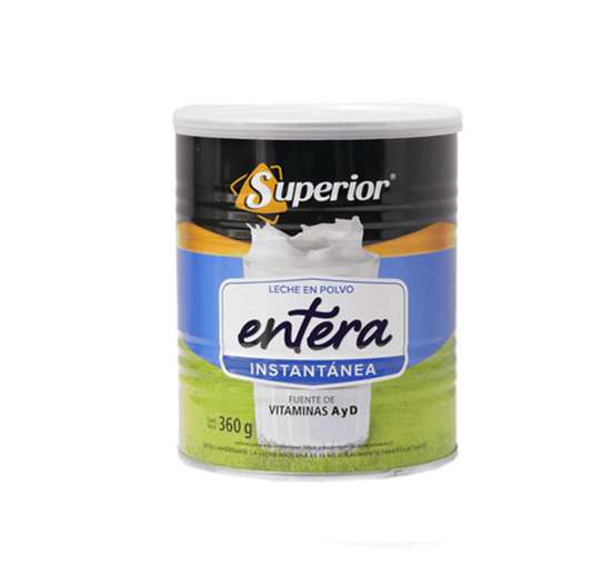 LECHE ENTERA EN POLVO INSTANTÁNEA LA SUPERIOR 360 GR LATA