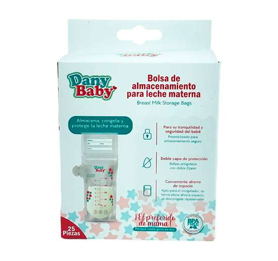 BOLSA DE ALMACENAMIENTO DANY BABY PARA LECHE MATERNA 25 PIEZAS