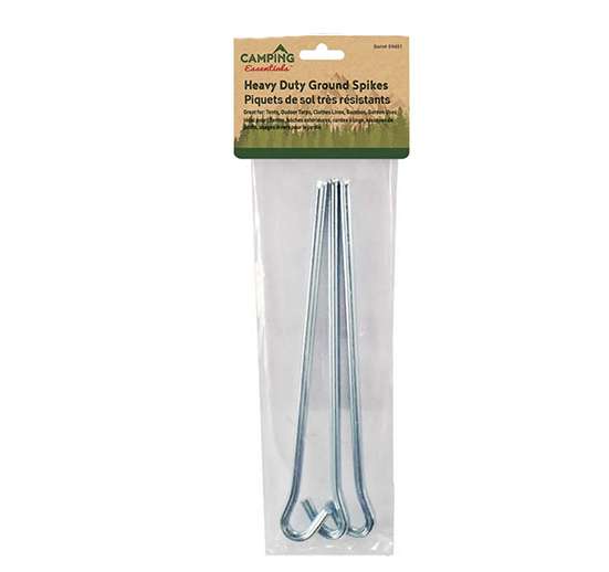 CAMPING 3 PINCHOS ESTACAS DE ANCLAJE DE TIERRA PARA CARPAS METAL DE 9 "L