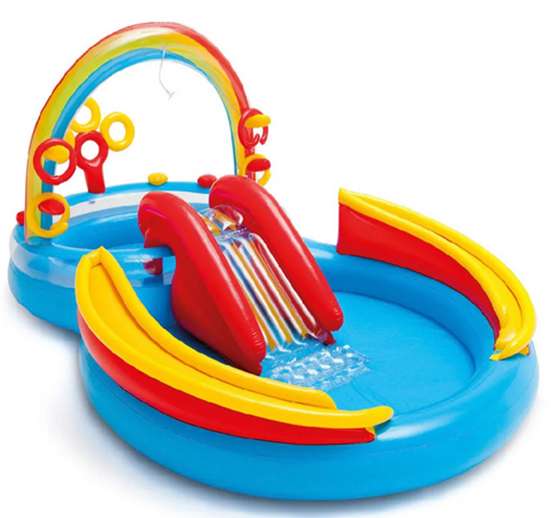 CENTRO DE JUEGO INFLABLE INTEX ARCOIRIS 297 CM X 193 CM X 135 CM