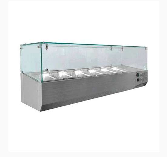 Vitrina Fria 1400*335*435Mm Rango:0C~8C 125W. Tiene 6 Bandejas(1 Año)