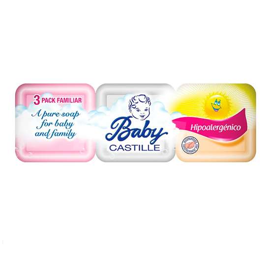 JABÓN BABY CASTILLE DE COLORES 3 PIEZAS