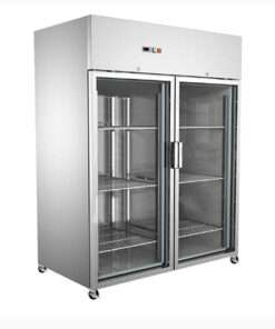 Refrigerador Industrial Acero Inox 2 Puertas Vidrio +2~+8℃ 1480*830*2010 Mm Ventilación Interna.