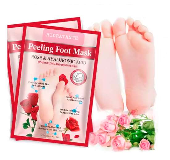 Mascarilla exfoliante para pies de rosas