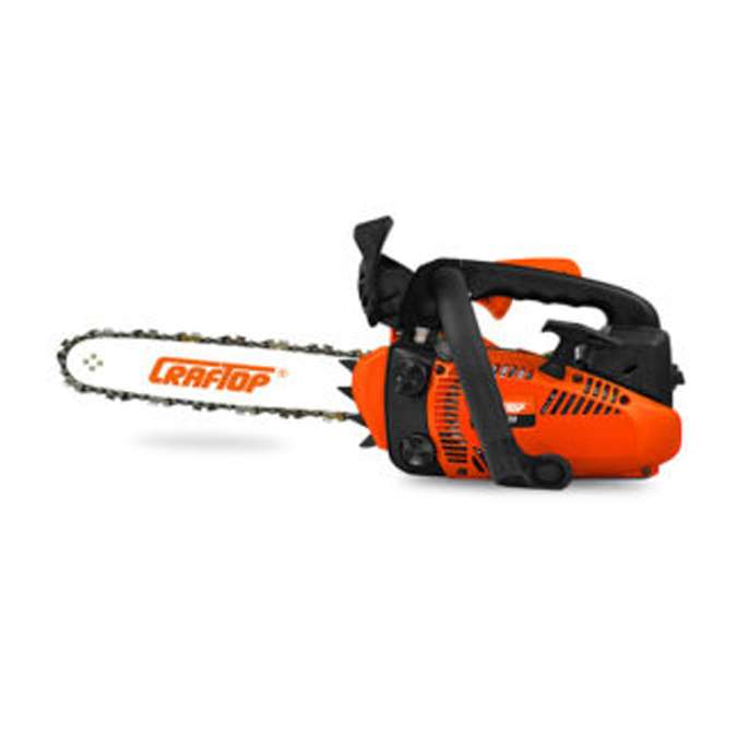 Sierra de gasolina de dos tiempos NT2510 con barra de 10", ideal para cortar madera en el hogar y la jardinería.